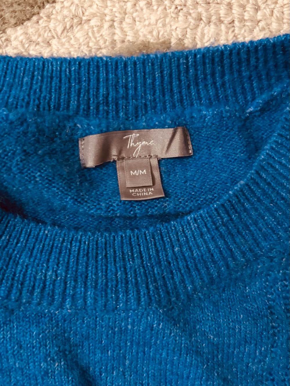 Thyme Maternity Teal Blue Crewneck Sweater
